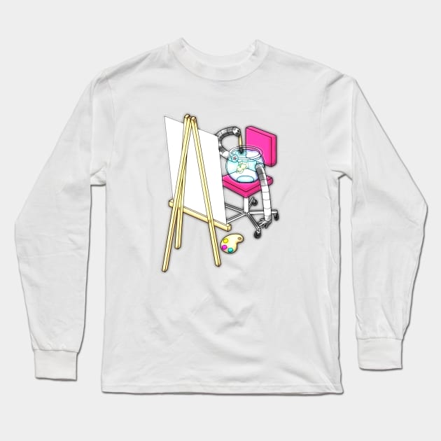 Fish Painter Long Sleeve T-Shirt by Eriklectric